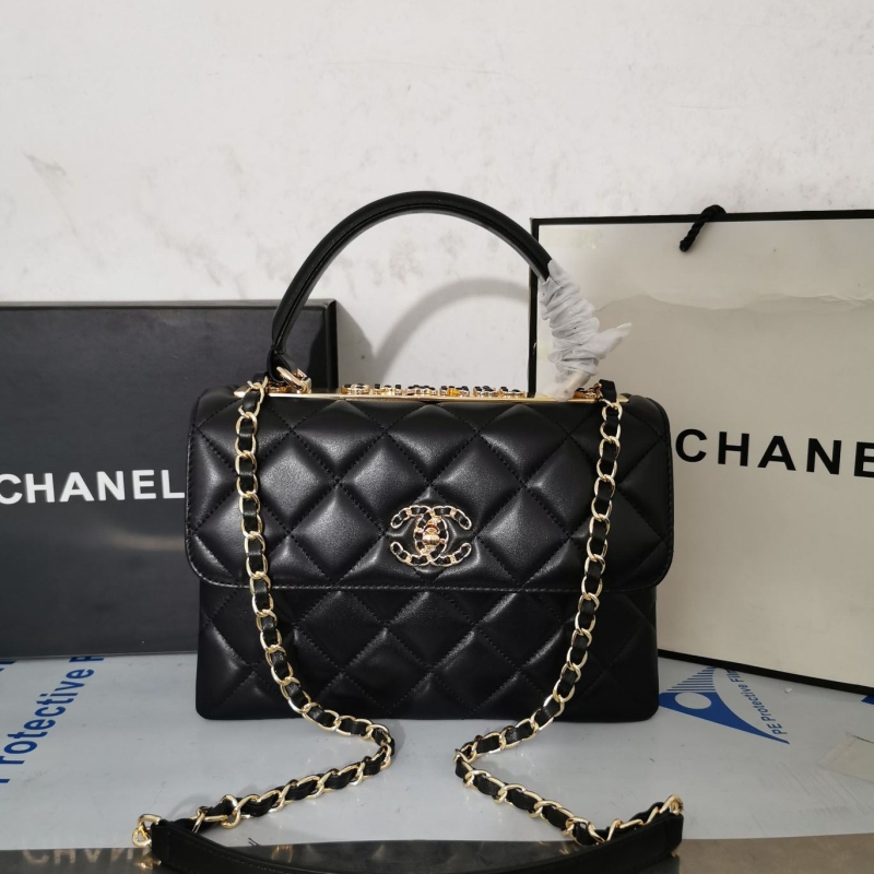 Ch*el top handle bags
